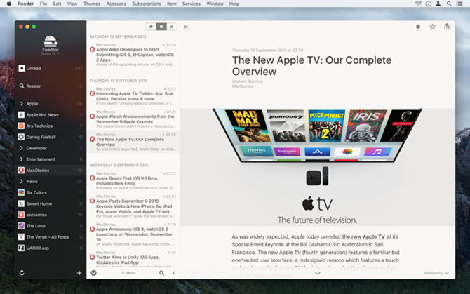 Les meilleures applications Mac à installer sur votre MacBook ou iMac interface de lecteur rss reeder sur mac - Les meilleures applications Mac à installer sur votre MacBook ou iMac