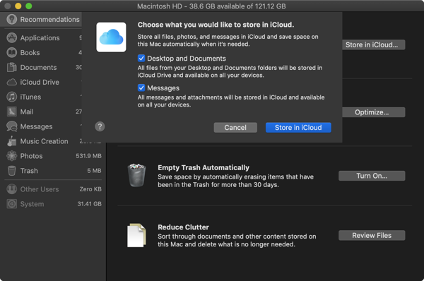 mac store dans icloud - Comment lib&eacute;rer de l'espace sur Mac: 8 conseils et astuces &agrave; conna&icirc;tre