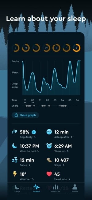 Les meilleures applications de bien-être pour iOS et Android 2023 capture decran de lapplication sleep cycle montr - Les meilleures applications de bien-être pour iOS et Android 2023