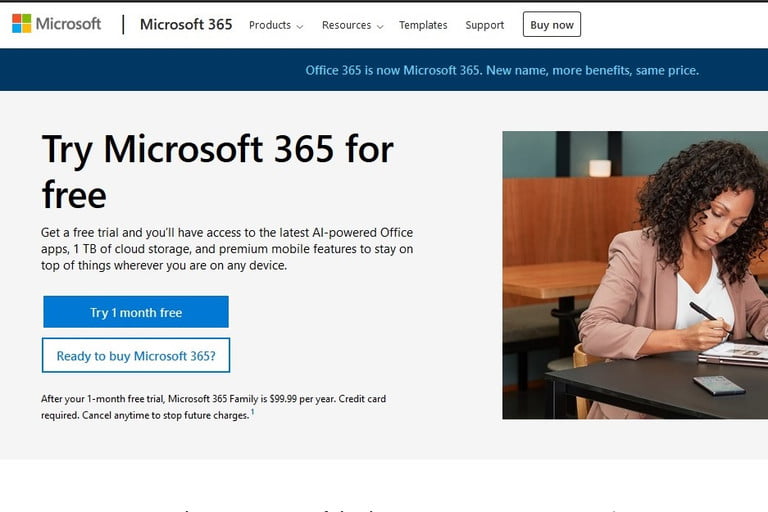 capture decran de lessai gratuit de microsoft 36 - Comment obtenir Microsoft Office gratuitement